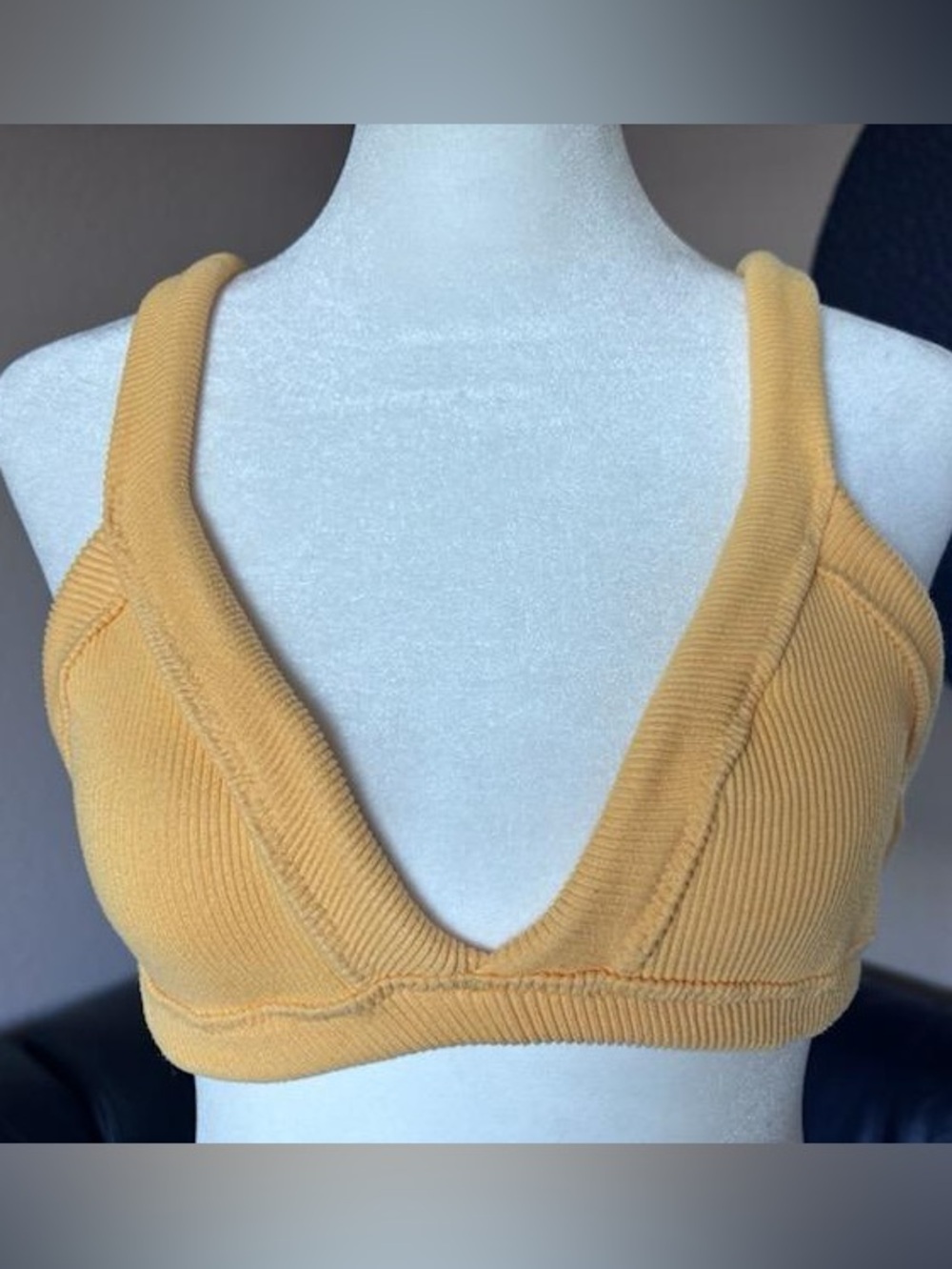 Free People Intimately 
All Day Ribbed Bralette
size M/L
color Marigold - Picture 2 of 5